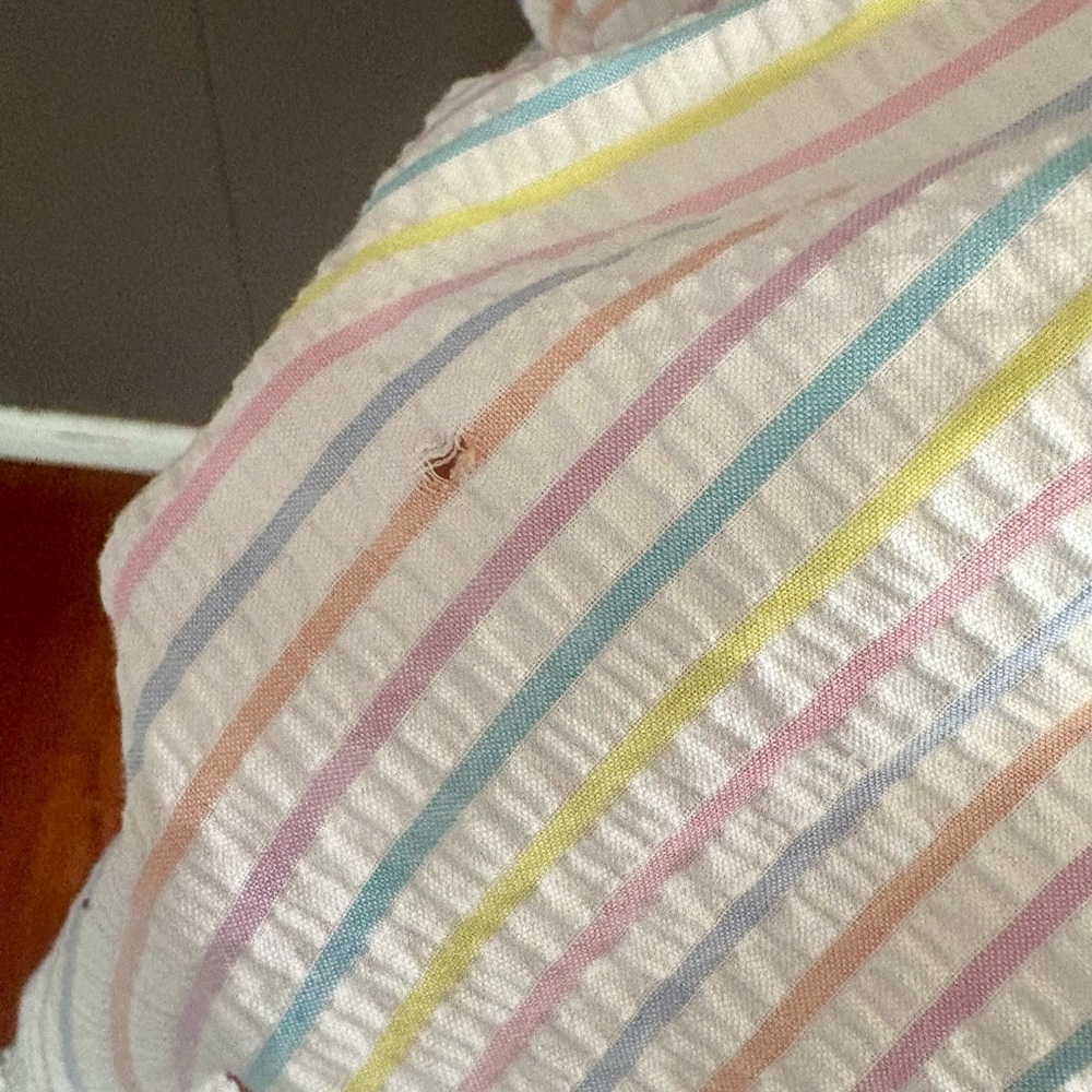 PIERRE CARDIN Vintage Striped Ruffle Robe - Picture 8 of 8